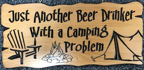 Camping wooden sign